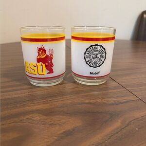 Arizona‎ State University Vintage Glasses Sun Devil Mobil Oil